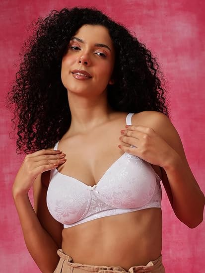 Clovia Women’s Lace Bra – Padded, Non-Wired, Elegant Comfort